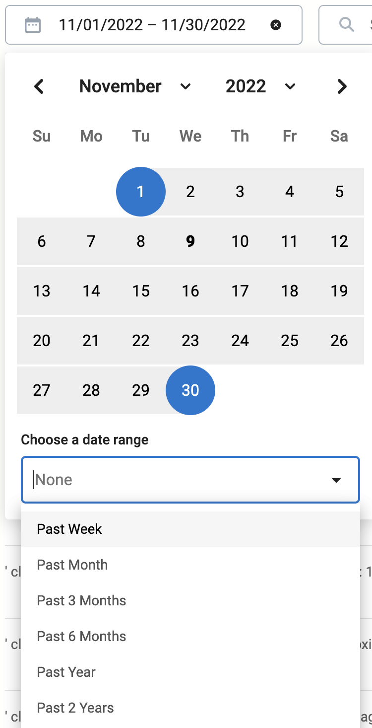 activity date range