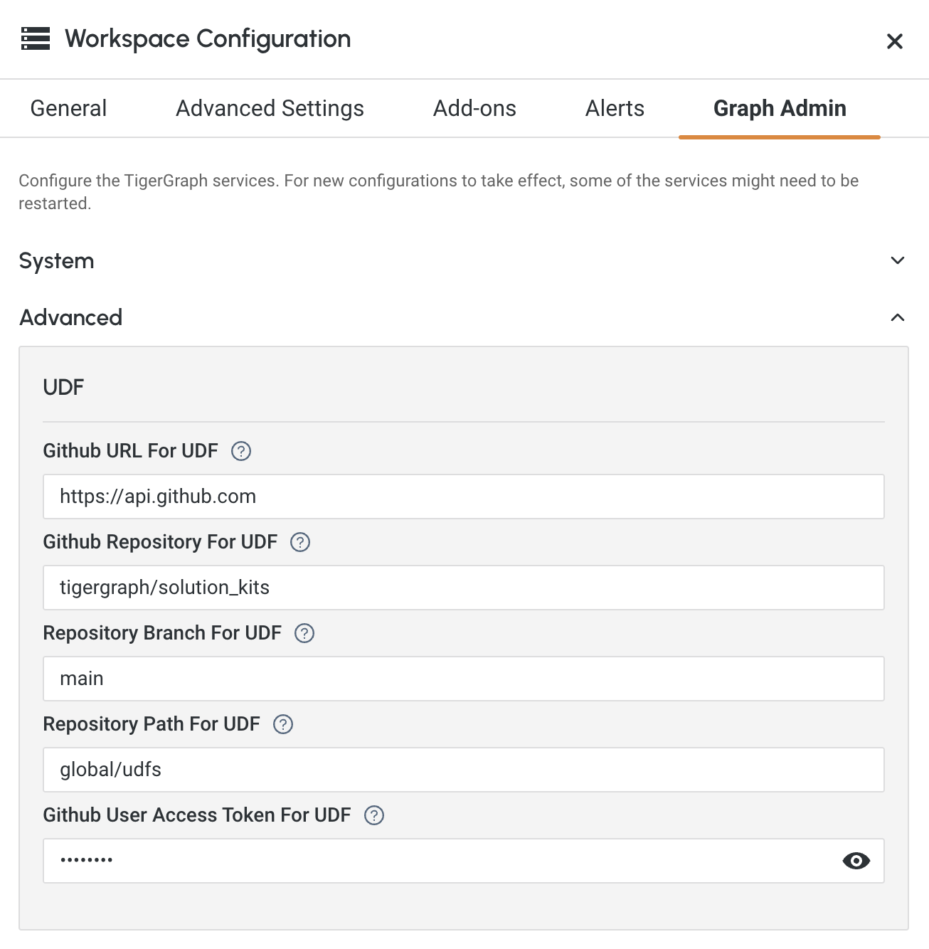 config udf