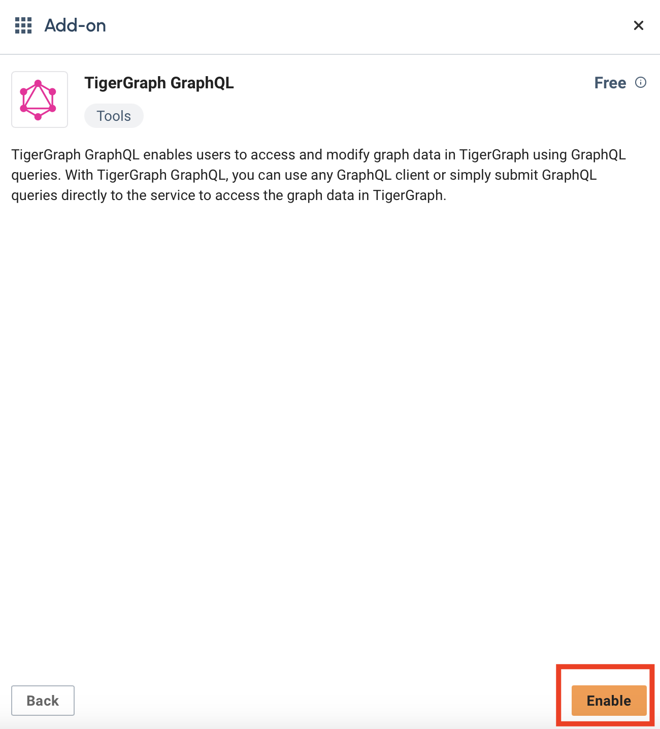 enable graphql addon