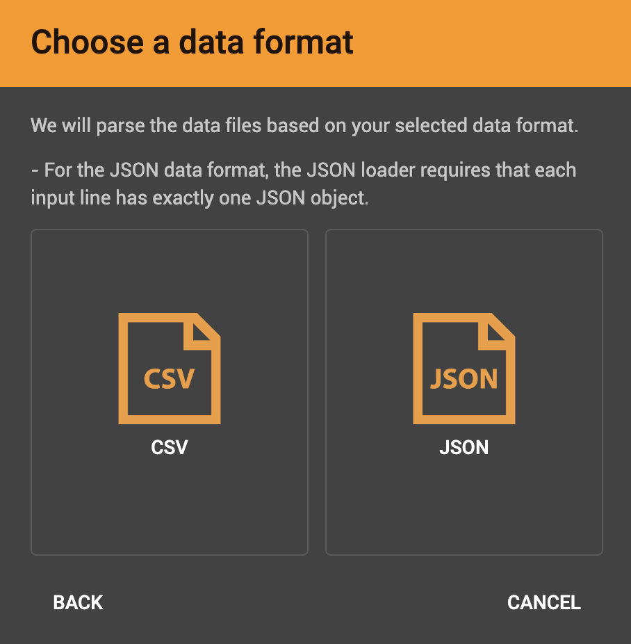 load data csv or json