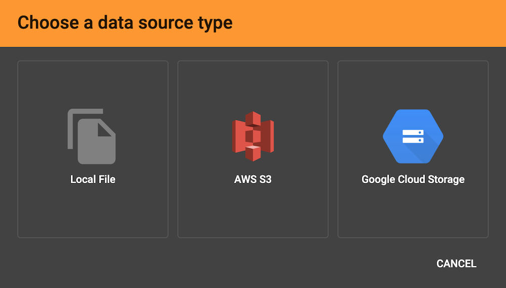 choose a data source type