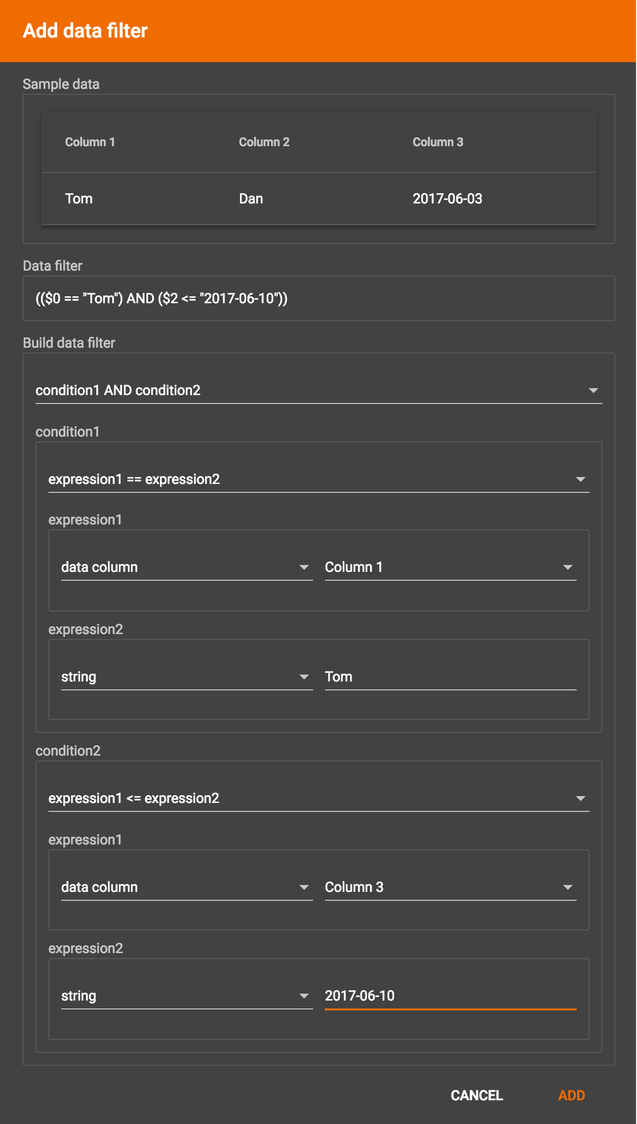 complete data filter