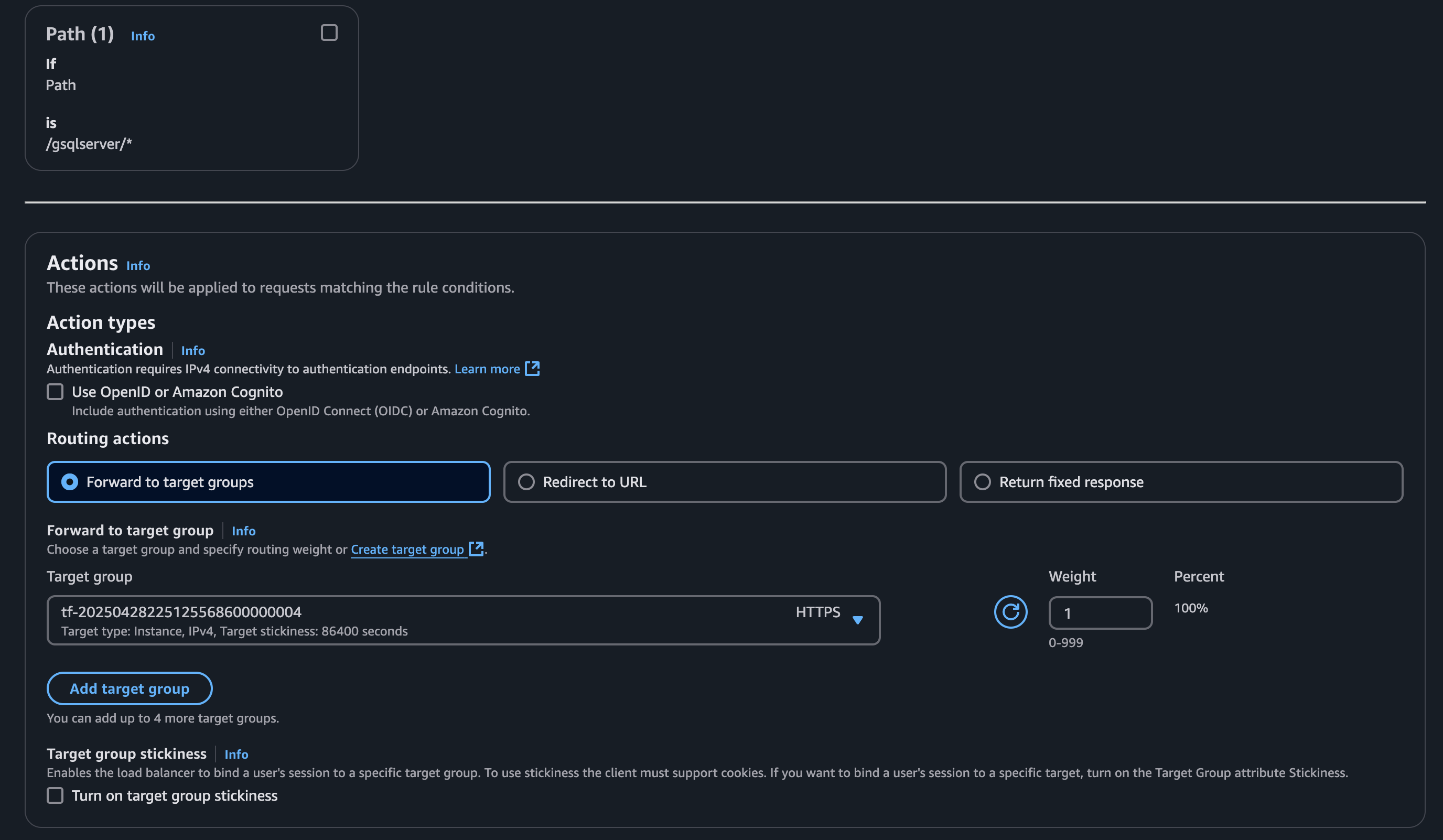 listener gsql aws