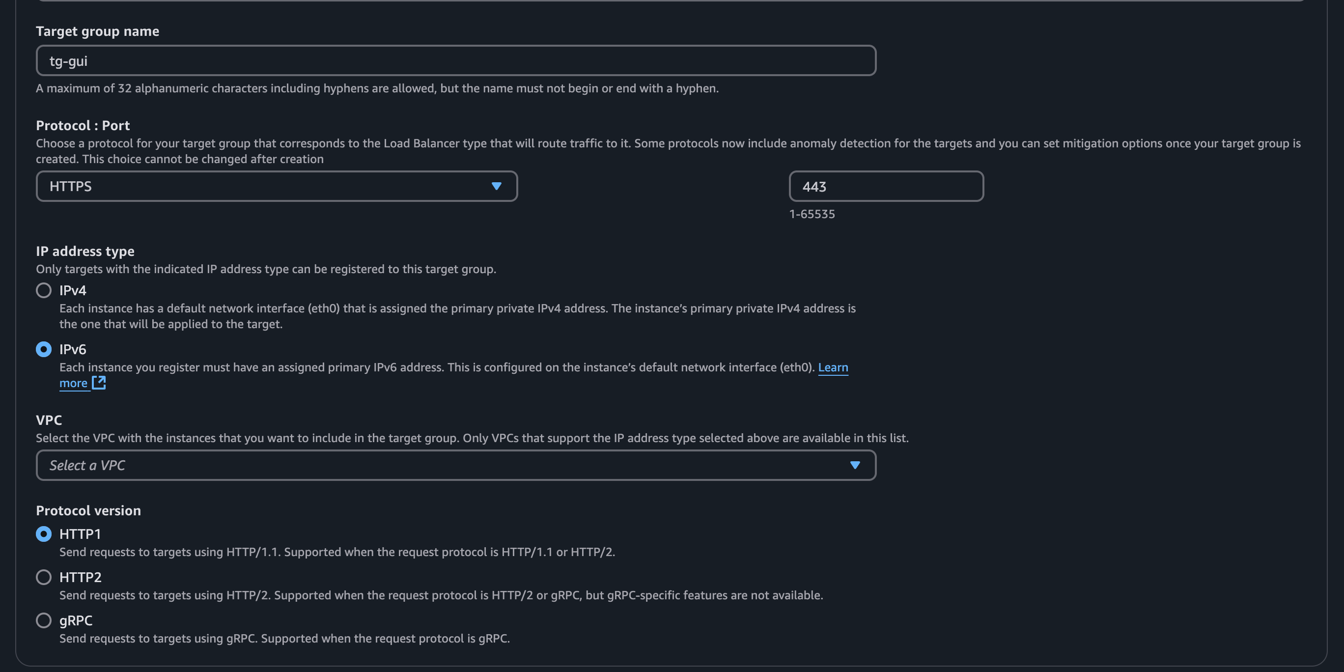 target group aws