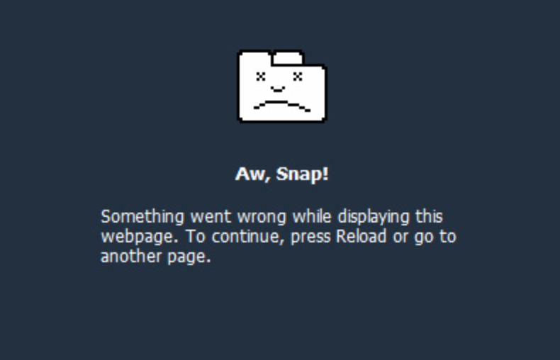 browser aw snap error
