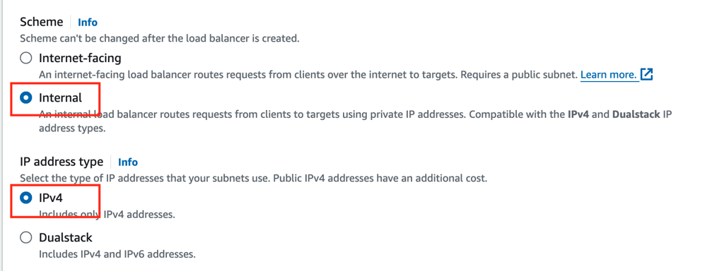 internal ipv4 selection